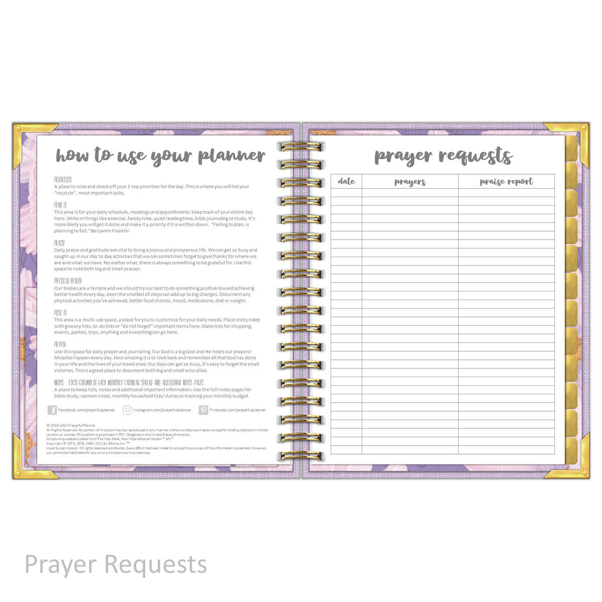 &quot;Weekly&quot; Planner - &quot;UNDATED&quot; Lilac Linen