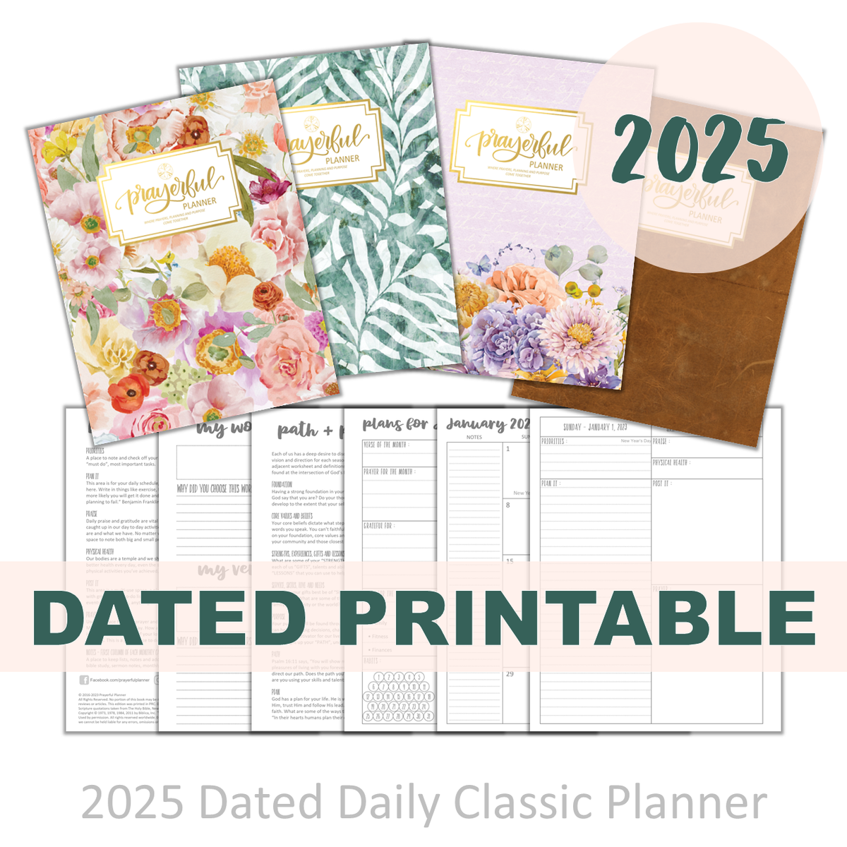 PRINTABLE 2025 Dated Planner - Classic Size