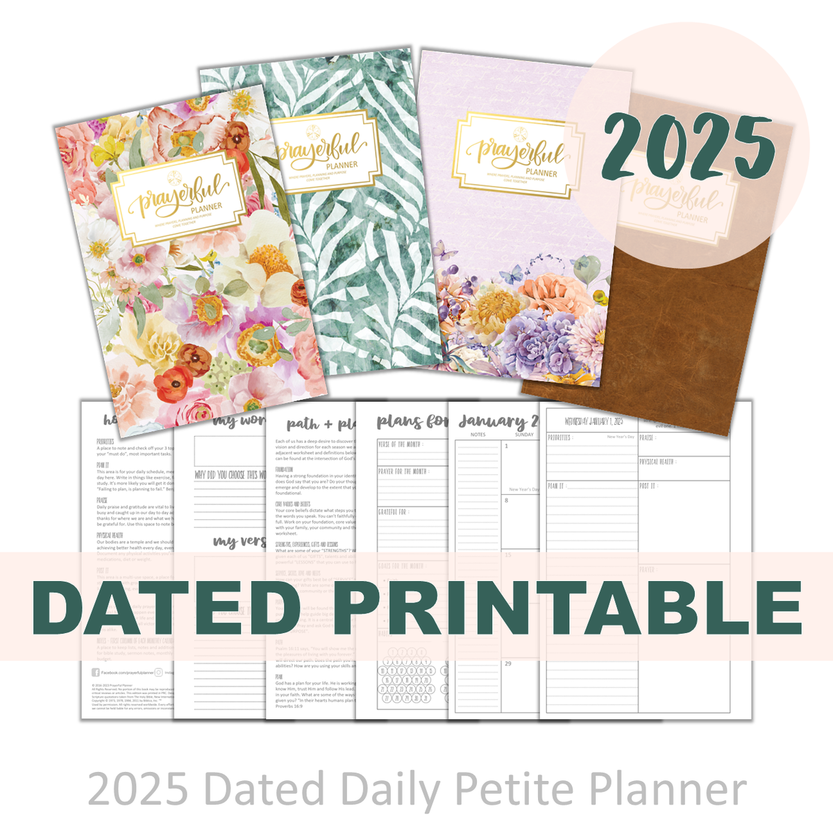 PRINTABLE 2025 Dated Planner - Petite Size
