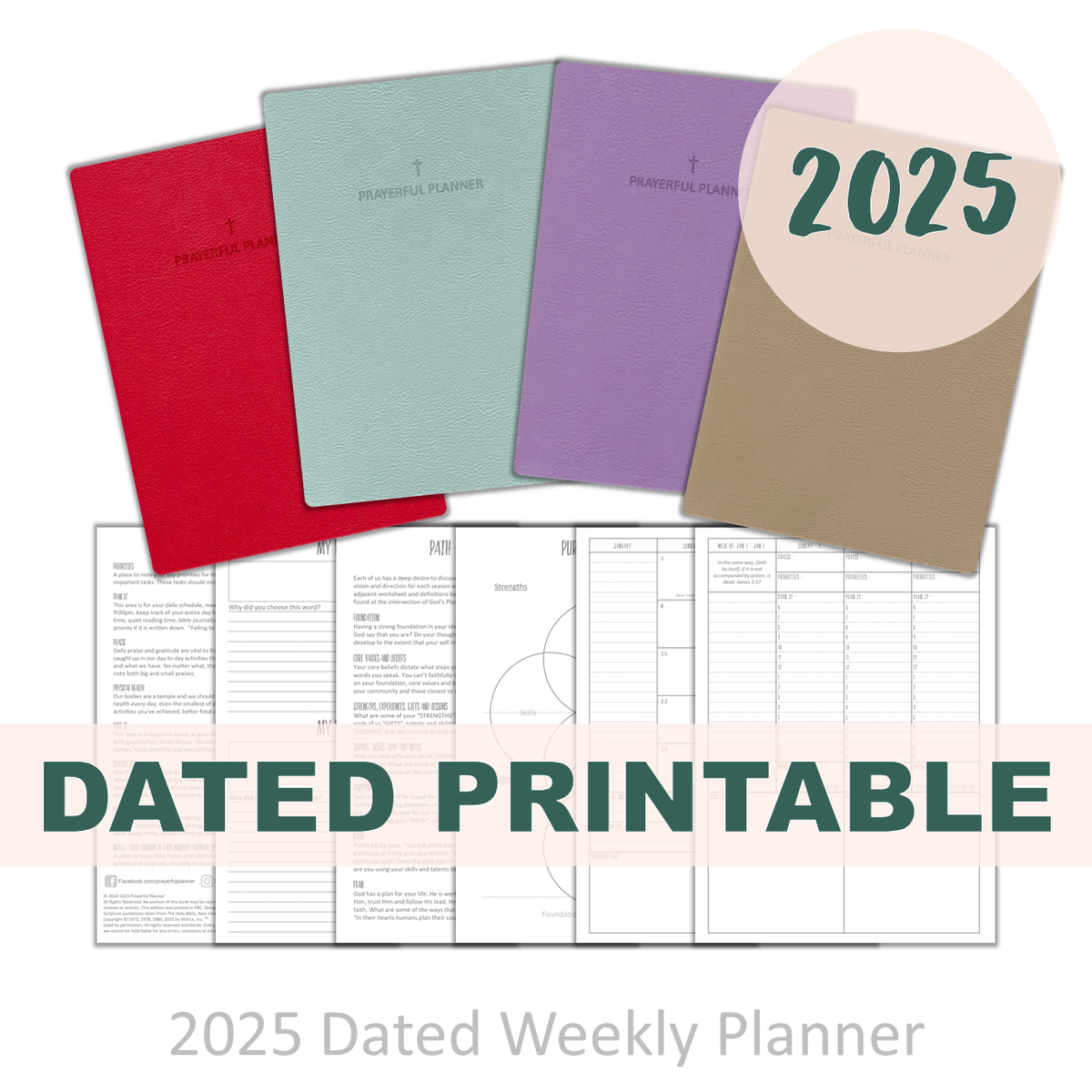 PRINTABLE 2025 Dated Planner - Soft Cover Weekly