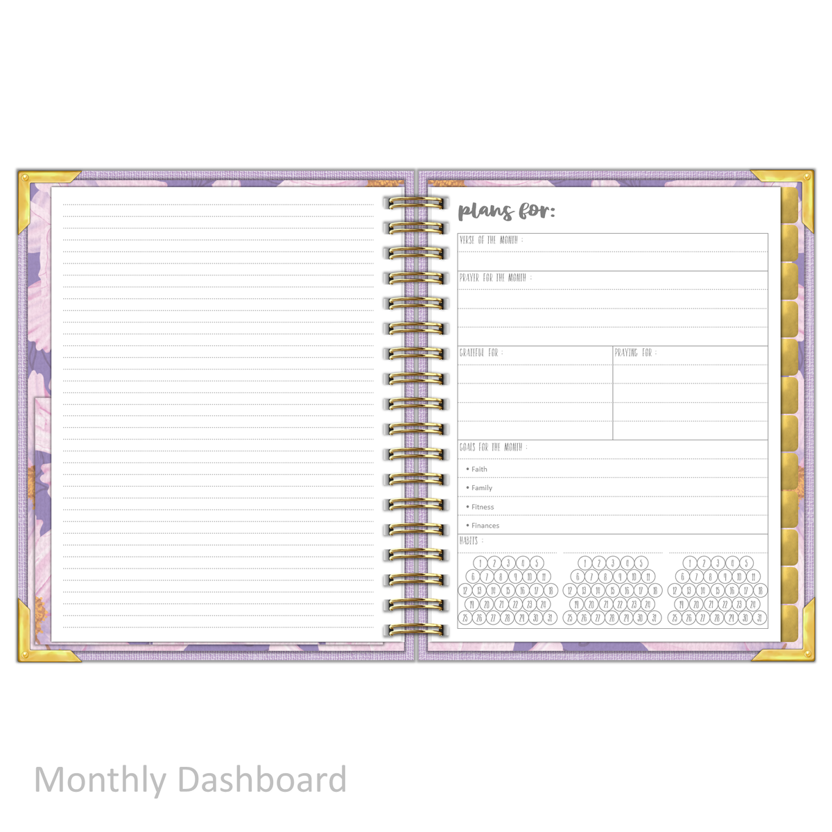 &quot;Weekly&quot; Planner - &quot;UNDATED&quot; Lilac Linen