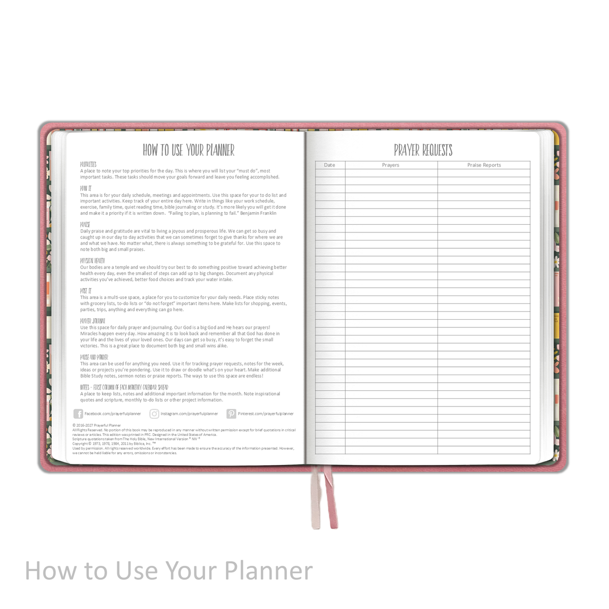 2027 "Weekly" Planner - "DATED" Soft Cover Pink
