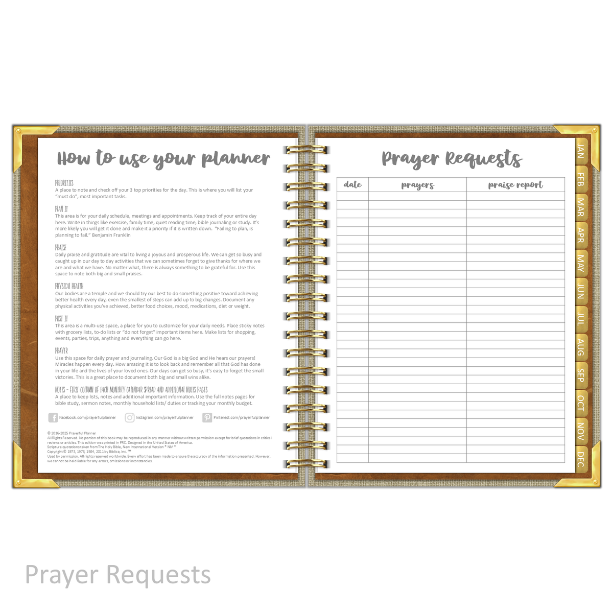 2025 &quot;Weekly&quot; SAND LINEN - Prayerful Planner Dated
