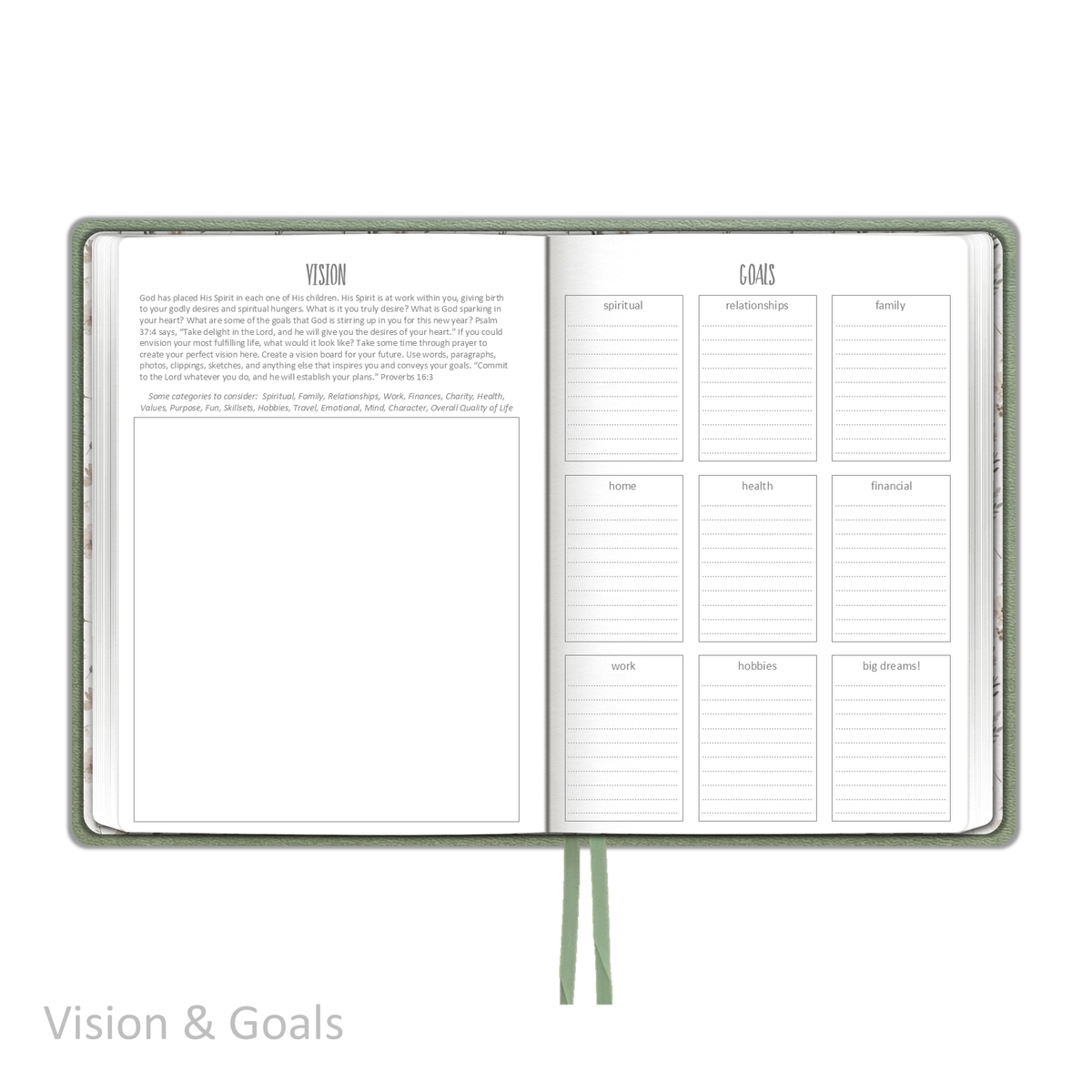 Weekly Planner - "UNDATED" Soft Cover FERN