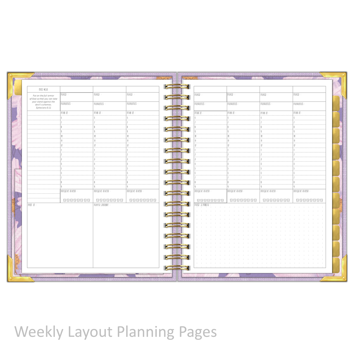 &quot;Weekly&quot; Planner - &quot;UNDATED&quot; Lilac Linen