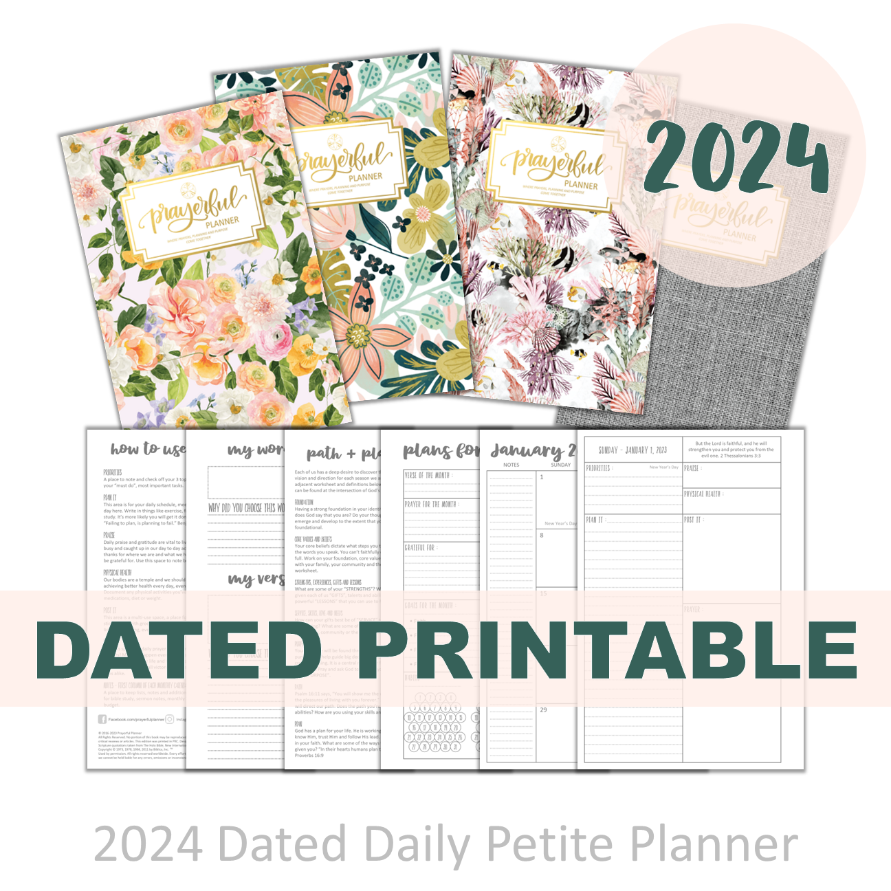 PRINTABLE 2024 Dated Planner - Petite Size