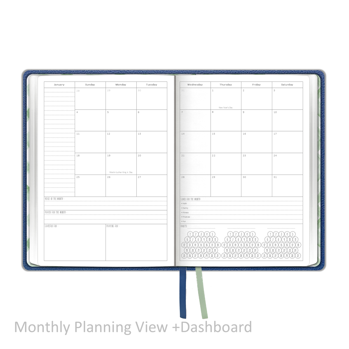 2026 &quot;Weekly&quot; Soft Cover BLUE - Prayerful Planner Dated