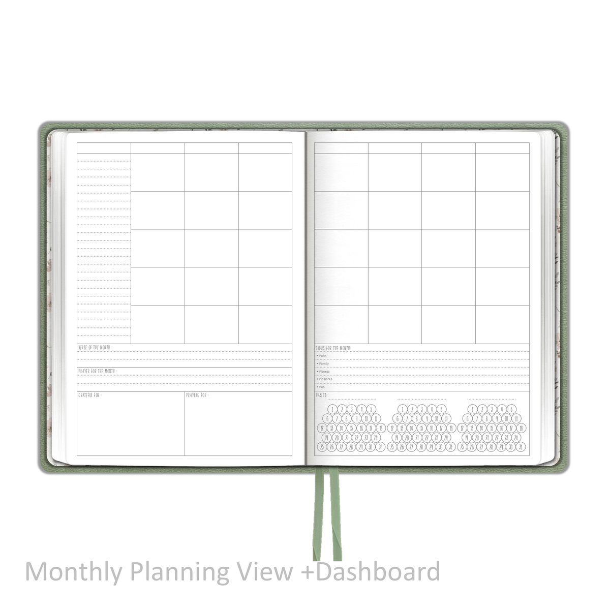 Weekly Planner - "UNDATED" Soft Cover FERN