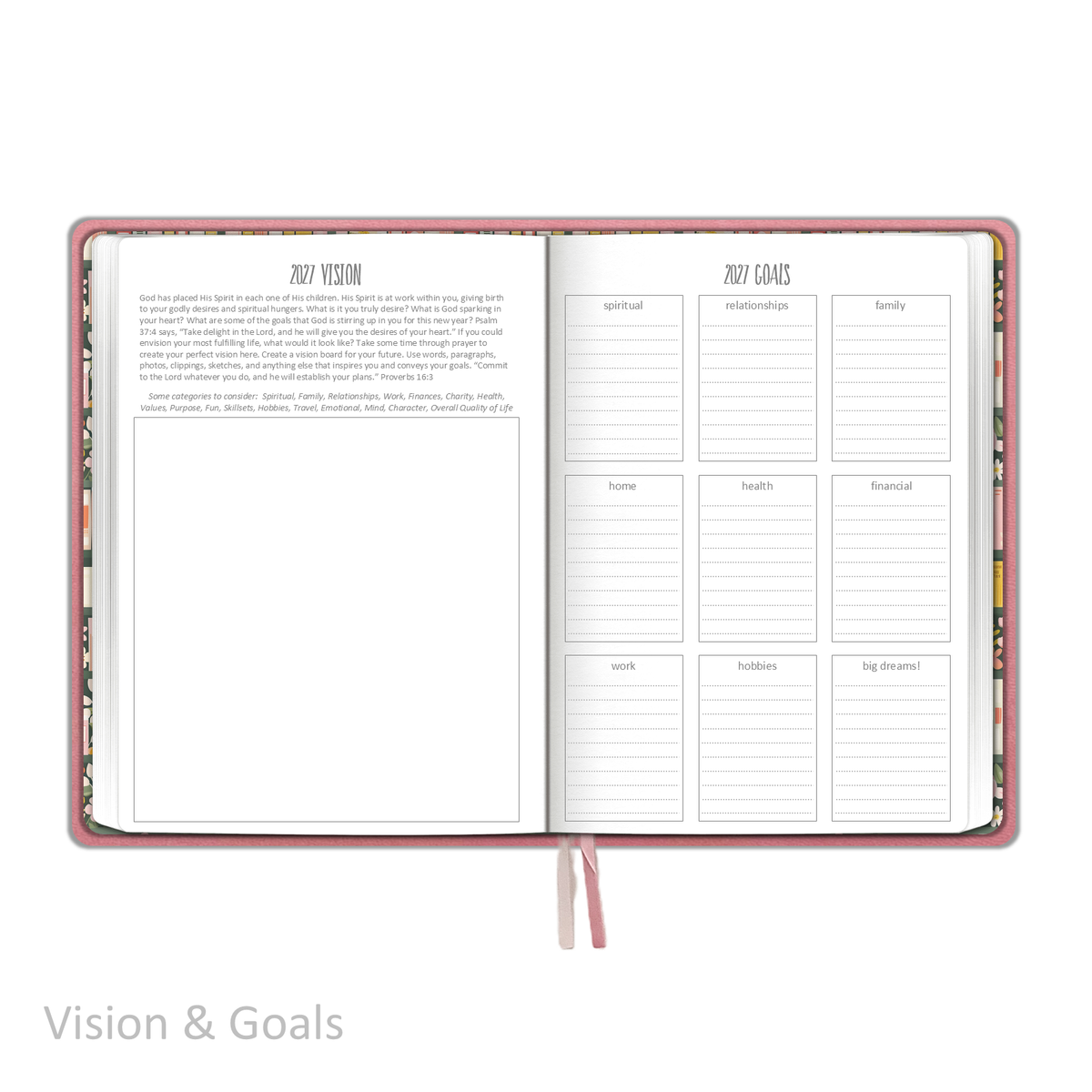 2027 "Weekly" Planner - "DATED" Soft Cover Pink