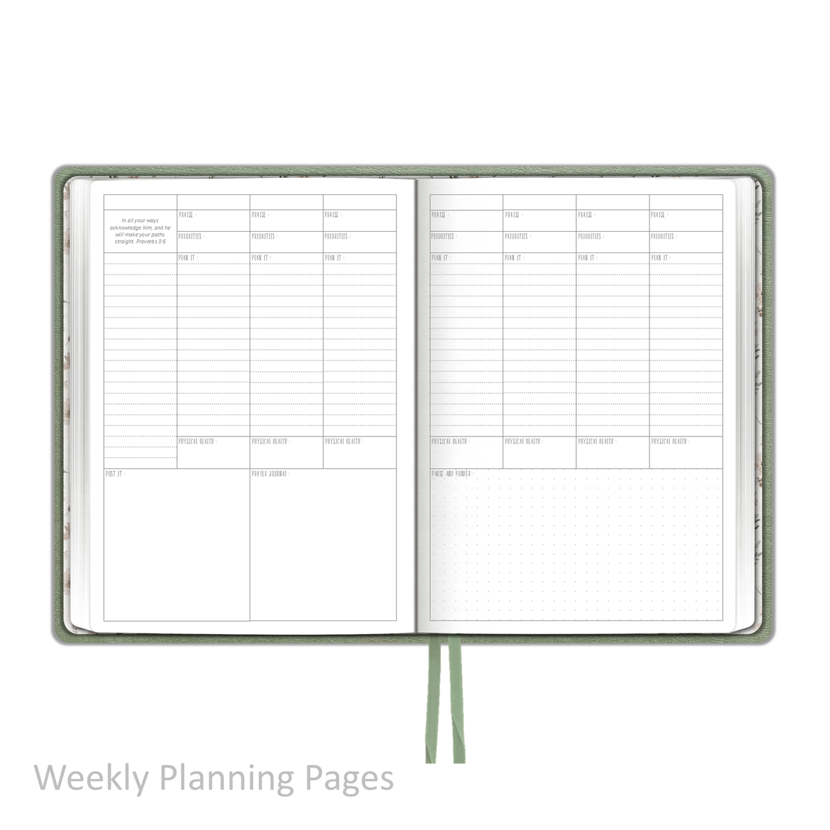 Weekly Planner - "UNDATED" Soft Cover FERN