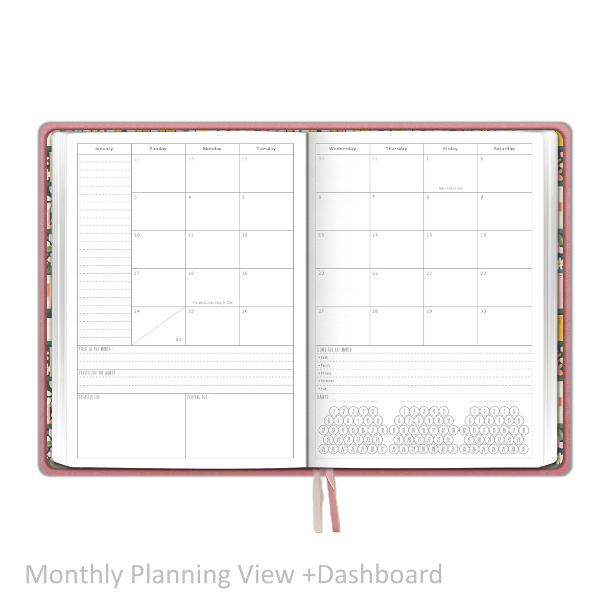 2027 "Weekly" Planner - "DATED" Soft Cover Pink