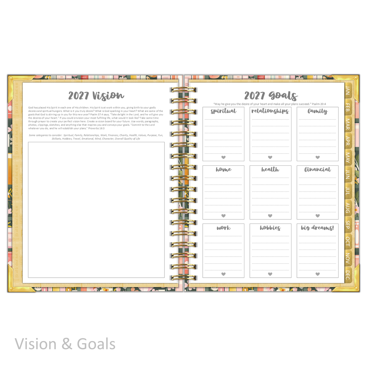 2027 "Classic" Daily Planner - "DATED" Bible Bookcase