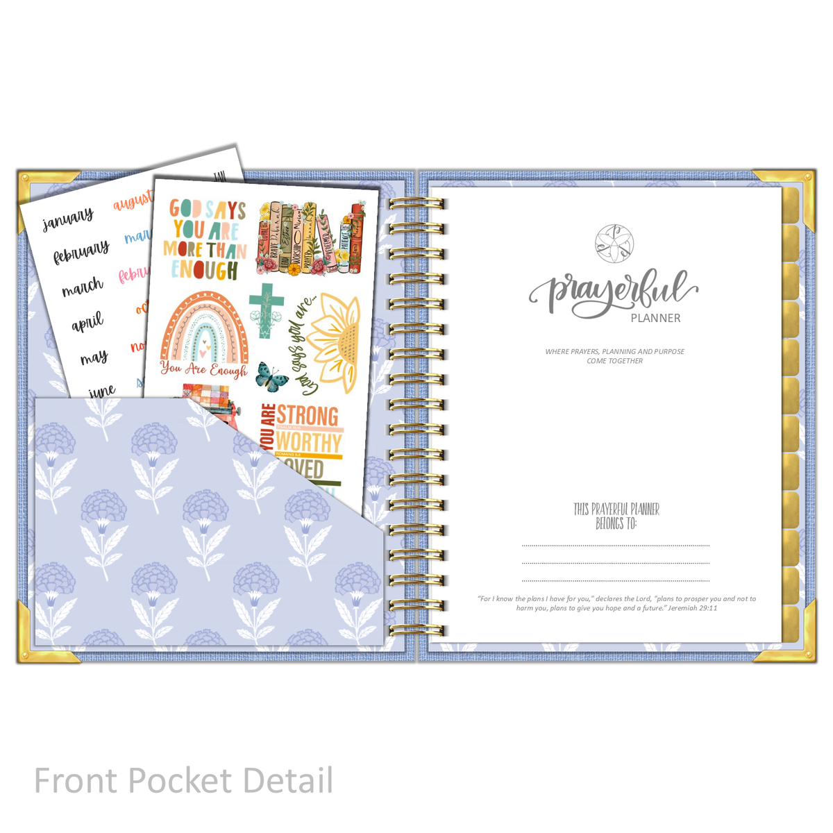 &quot;Weekly&quot; Planner - &quot;UNDATED&quot; Sky Linen