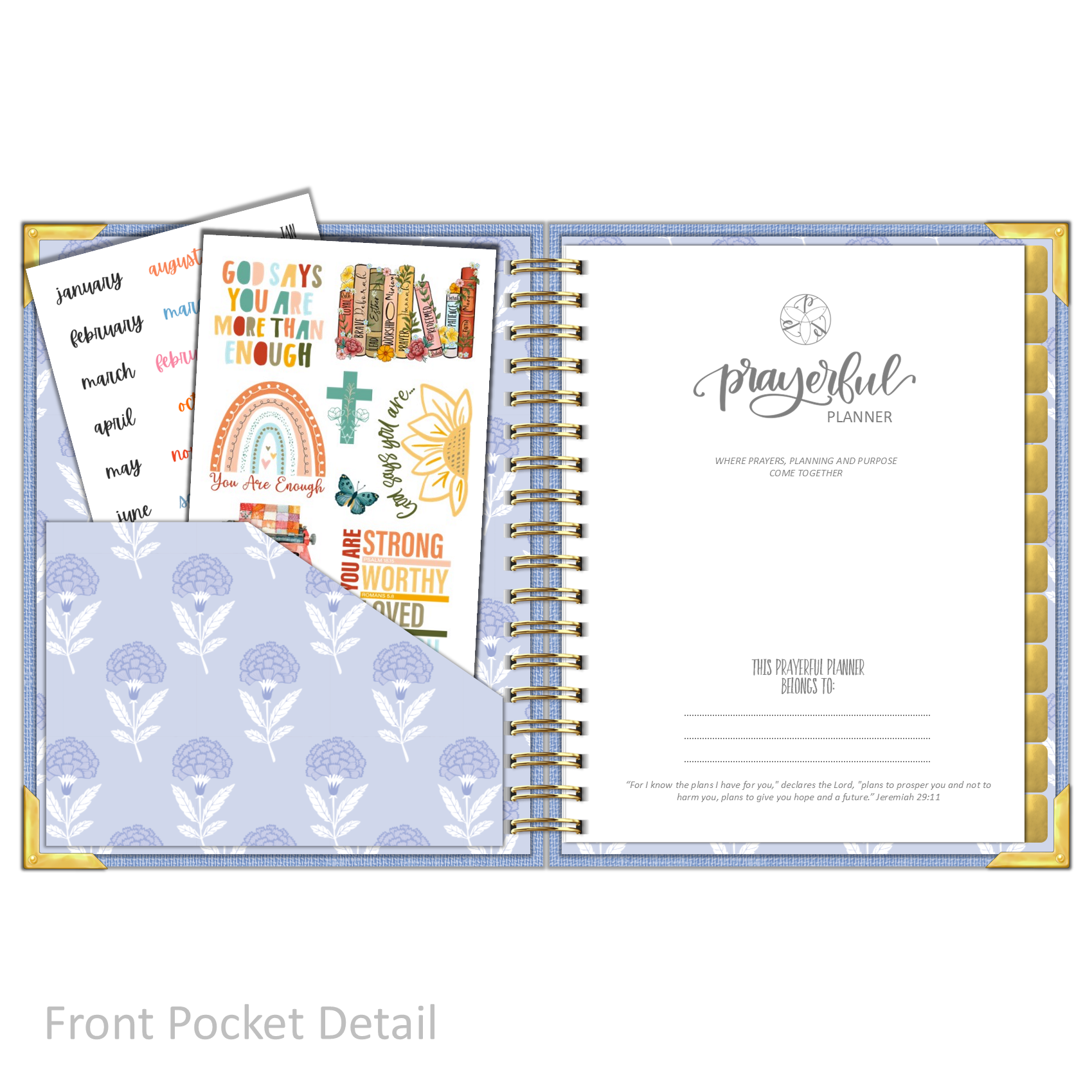 "Weekly" Planner - "UNDATED" Sky Linen