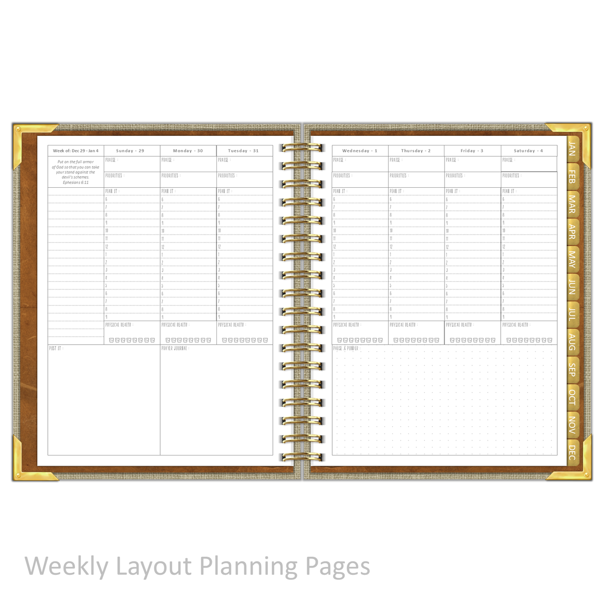 2025 &quot;Weekly&quot; SAND LINEN - Prayerful Planner Dated