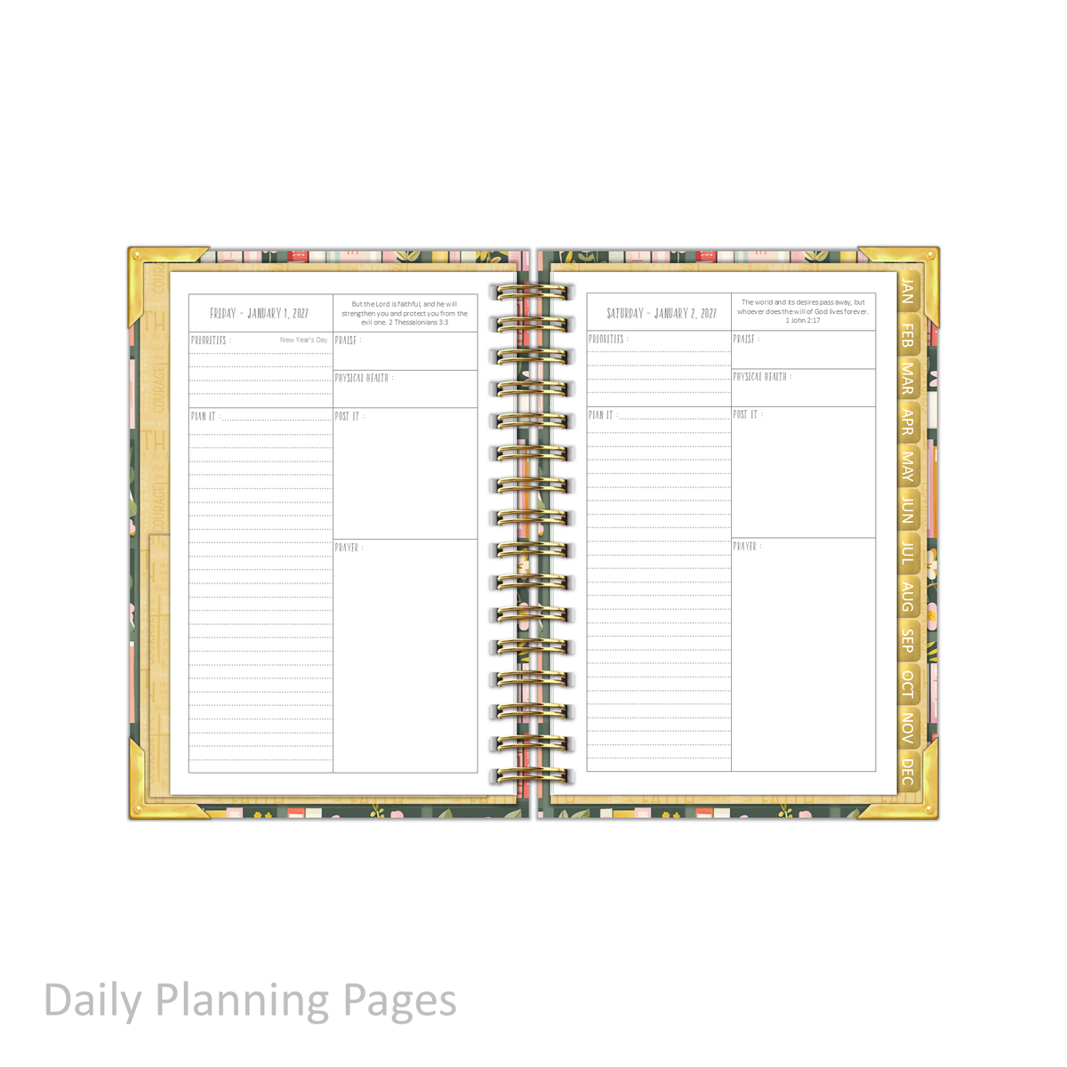 2027 "Petite" Daily Planner - "DATED" Bible Bookcase