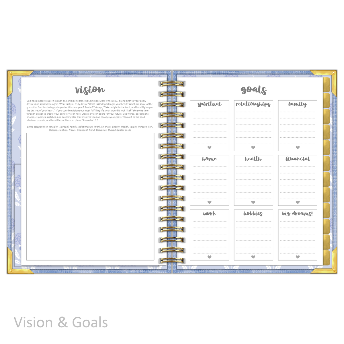 &quot;Weekly&quot; Planner - &quot;UNDATED&quot; Sky Linen