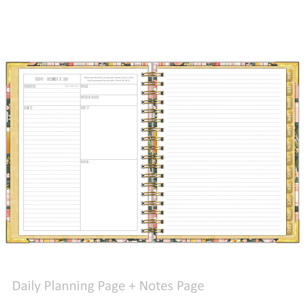 2027 "Classic" Daily Planner - "DATED" Bible Bookcase