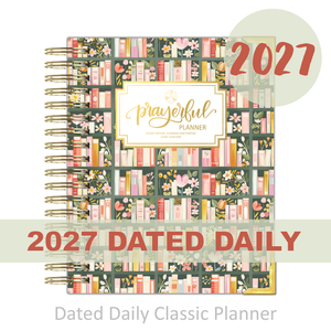 2027 "Classic" Daily Planner - "DATED" Bible Bookcase