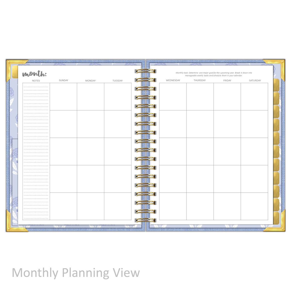 &quot;Weekly&quot; Planner - &quot;UNDATED&quot; Sky Linen