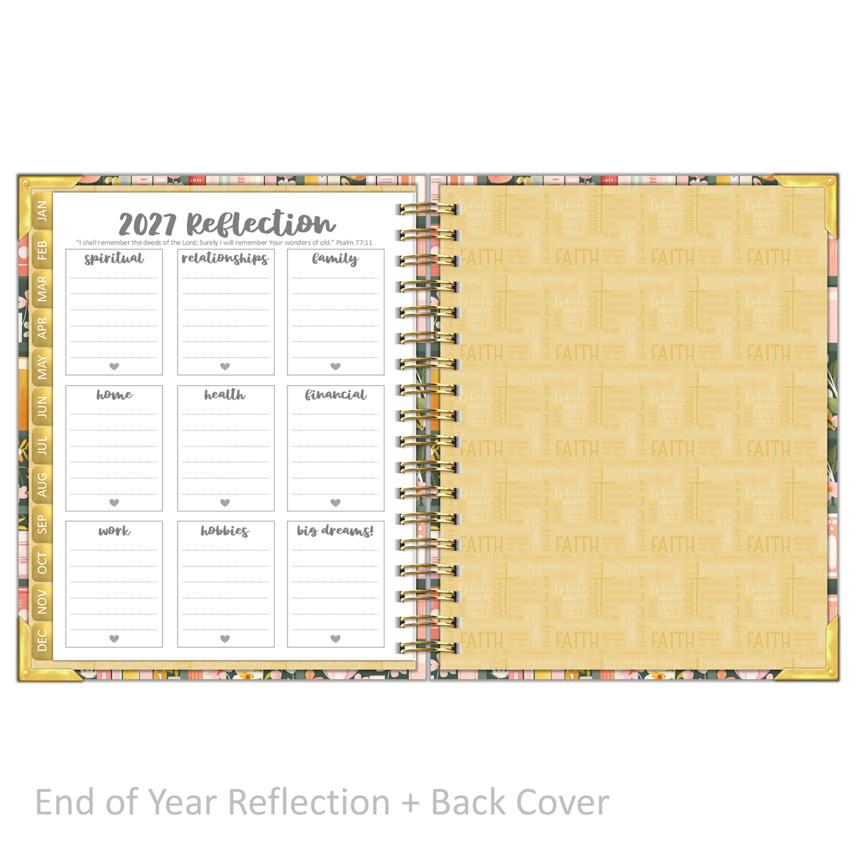 2027 "Classic" Daily Planner - "DATED" Bible Bookcase