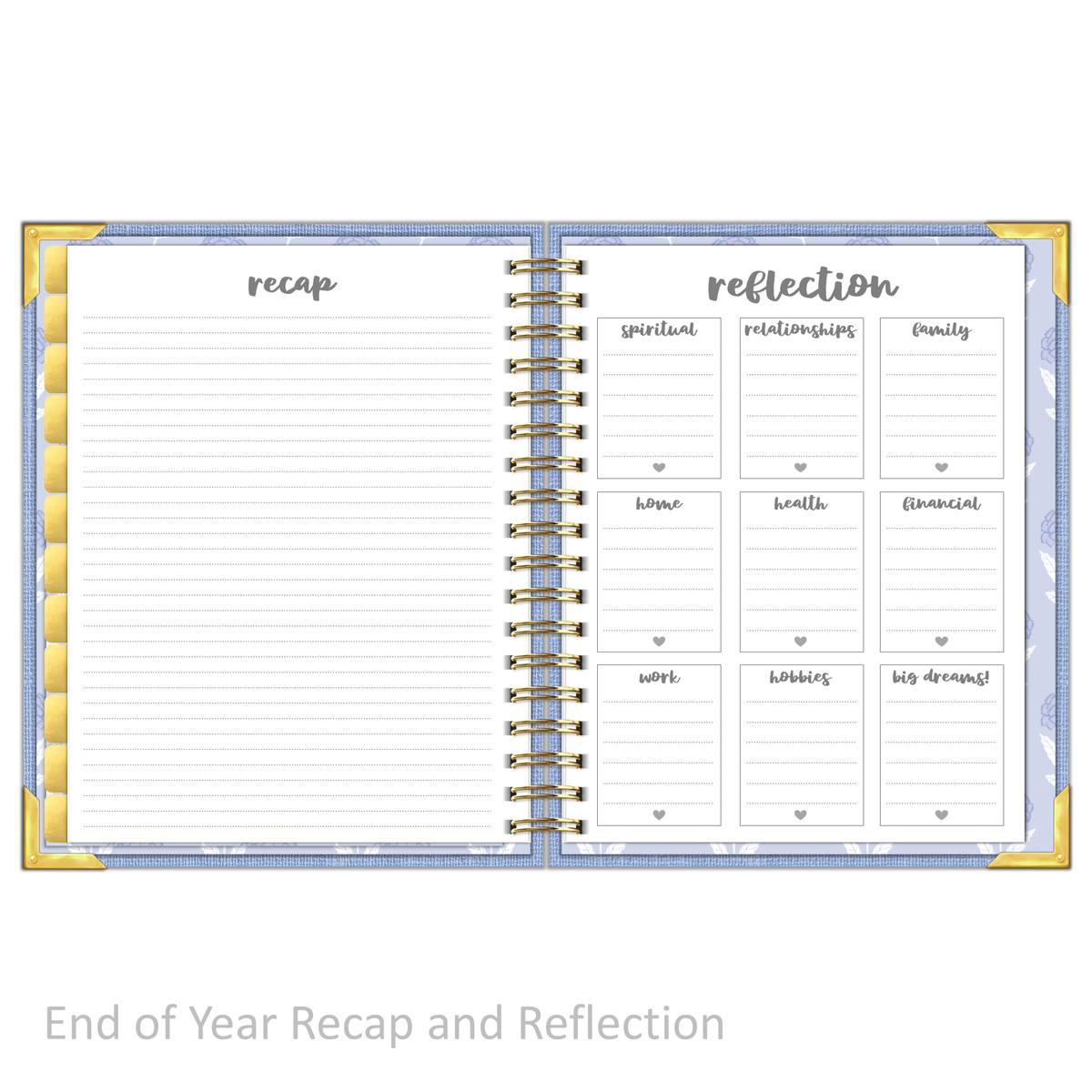 &quot;Weekly&quot; Planner - &quot;UNDATED&quot; Sky Linen