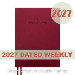 2027 "Weekly" Planner - "DATED" Soft Cover Red