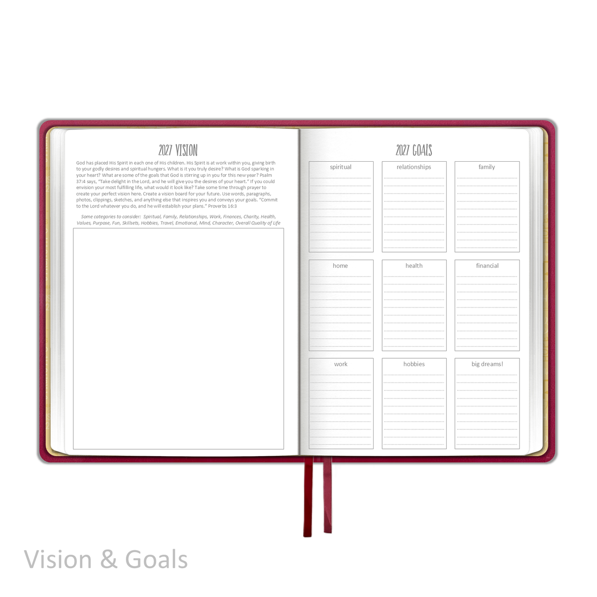 2027 "Weekly" Planner - "DATED" Soft Cover Red