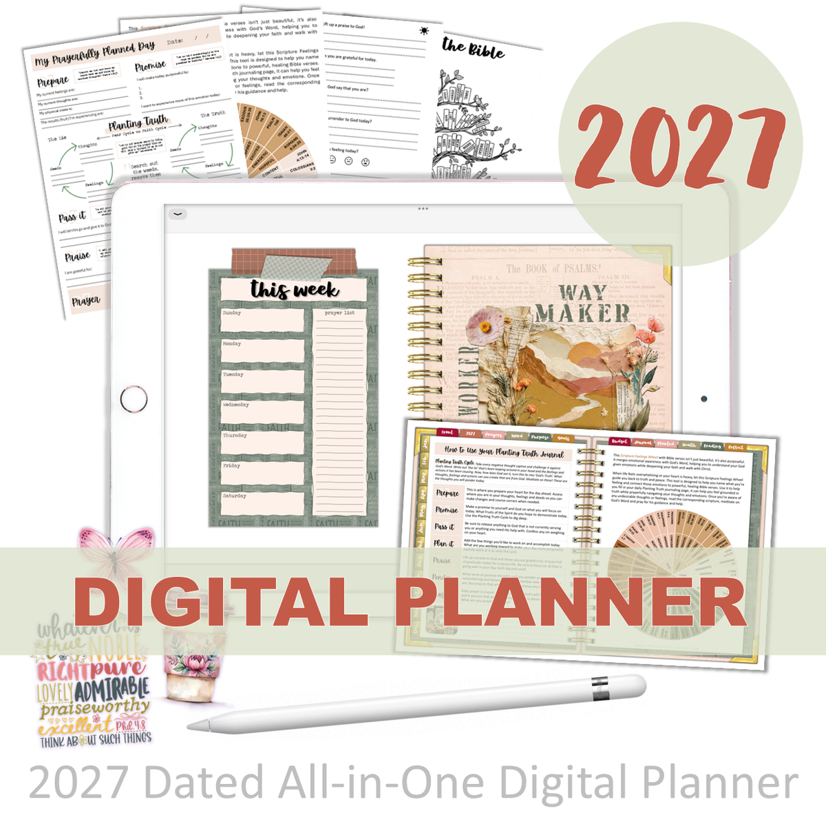 2027 Digital Planner All-In-One - BUNDLE