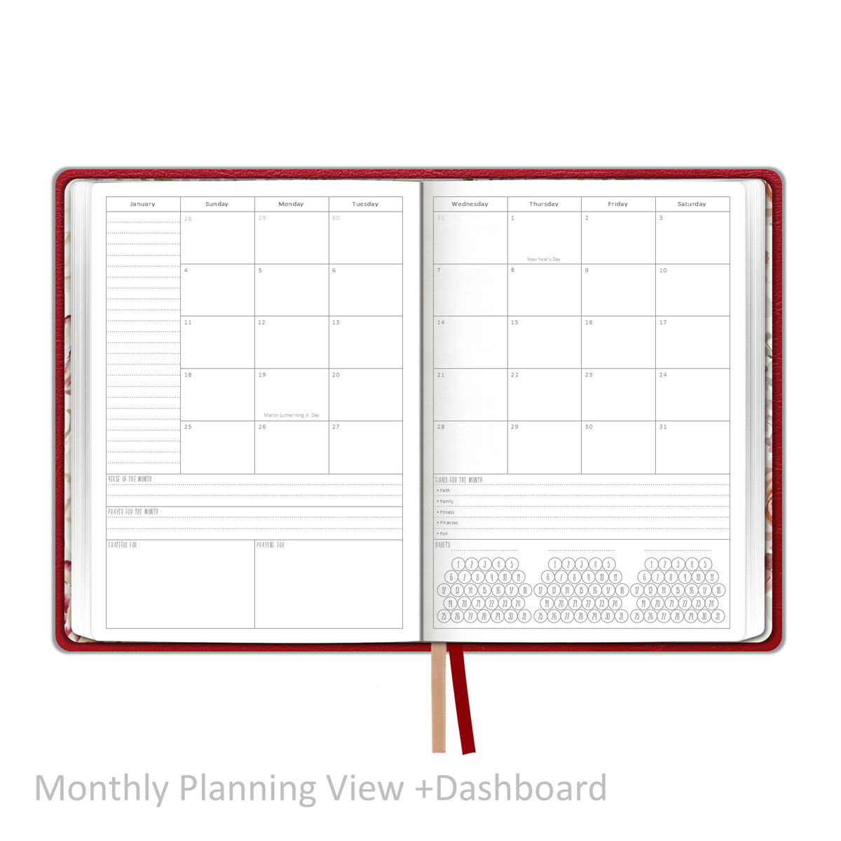 2026 &quot;Weekly&quot; Soft Cover CRIMSON - Prayerful Planner Dated