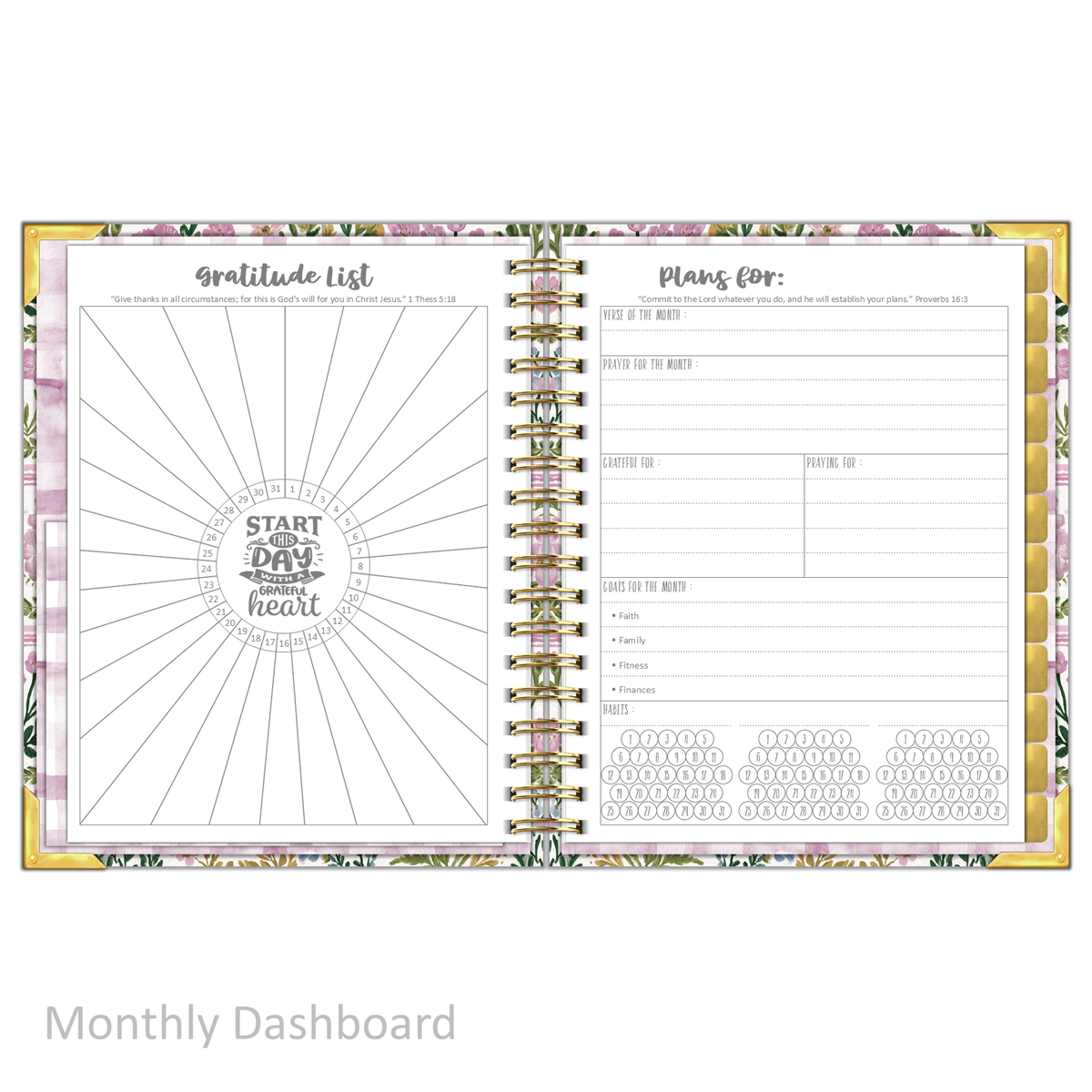 Daily Planner - "UNDATED" Garden of Hope