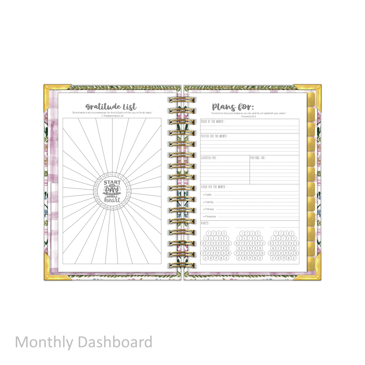 "Petite" Daily Planner - "UNDATED" Garden of Hope