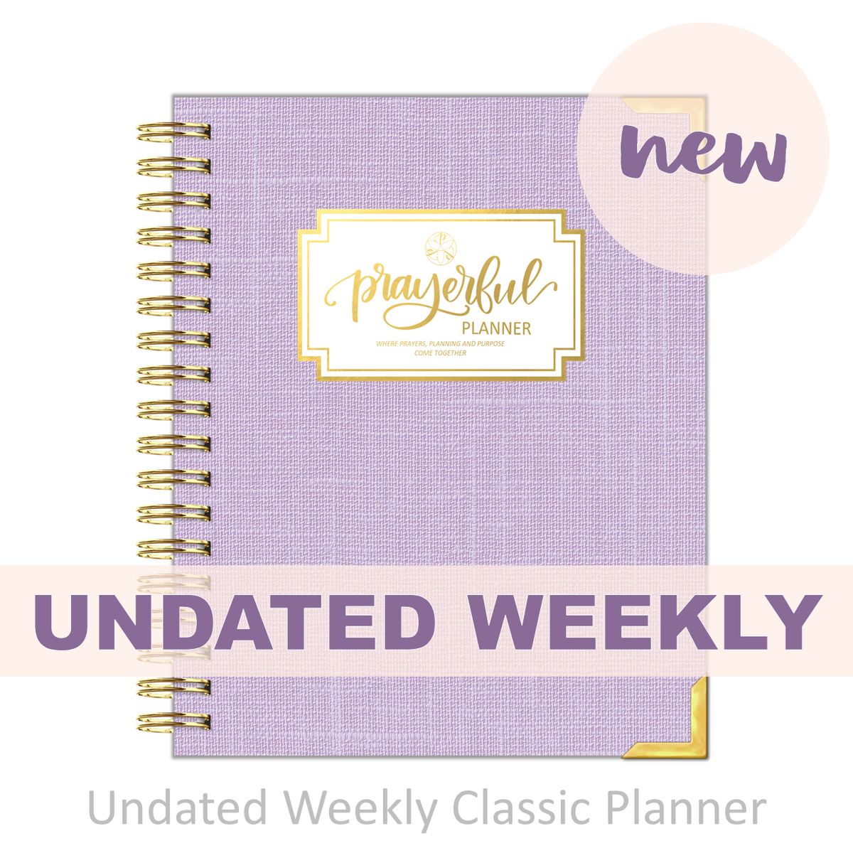 &quot;Weekly&quot; Planner - &quot;UNDATED&quot; Lilac Linen