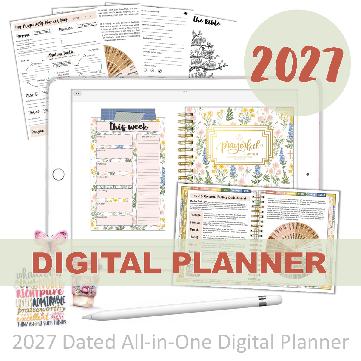 2027 Digital Planner All-In-One - BUNDLE
