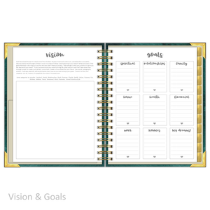 Daily Planner - "UNDATED" Emerald Waves