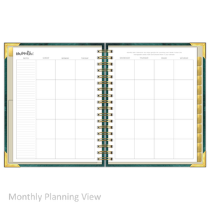 Daily Planner - "UNDATED" Emerald Waves