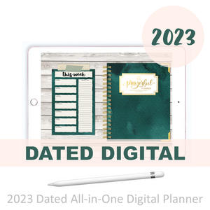 2023 Digital Planner All-In-One Emerald Waves
