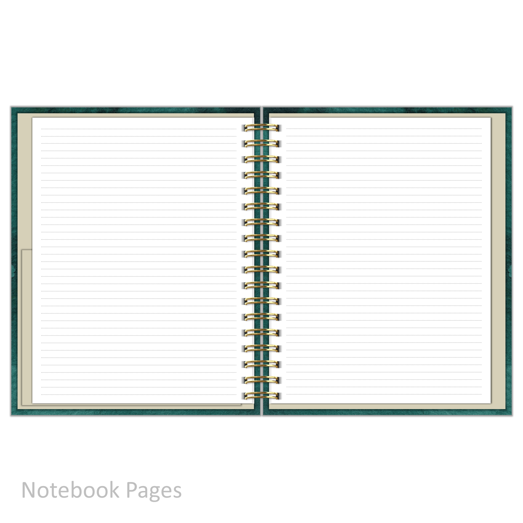 Notebook - "Classic Size" Emerald Waves