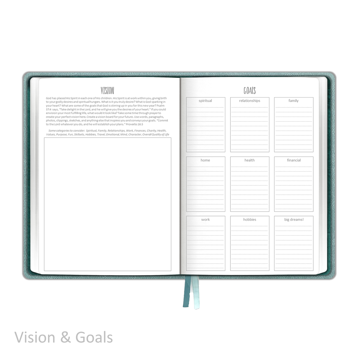 Weekly Planner - UNDATED Soft Cover Aqua