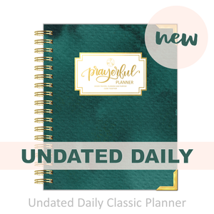 Daily Planner - "UNDATED" Emerald Waves