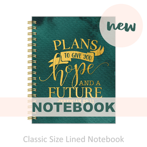 Notebook - "Classic Size" Emerald Waves