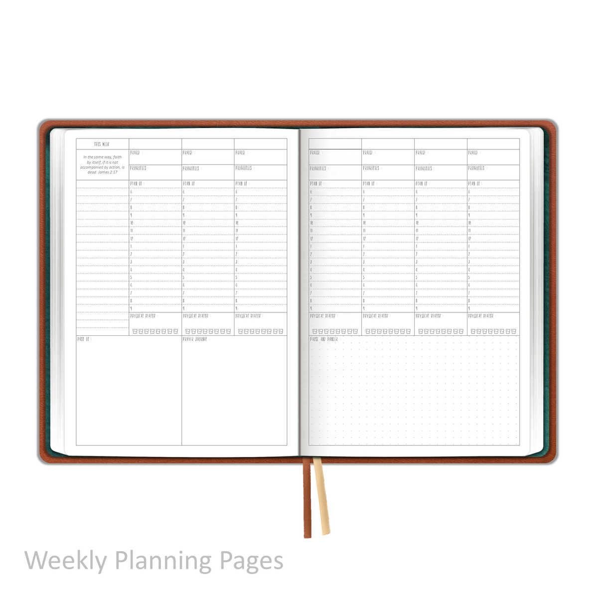 Weekly Planner - UNDATED Soft Cover Saddle